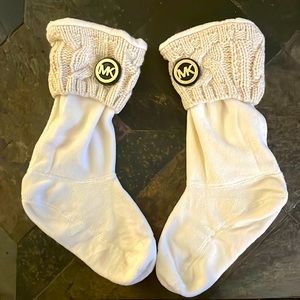 Michael Kors Fleece with Knit Rain Boot Liner Inset Sock